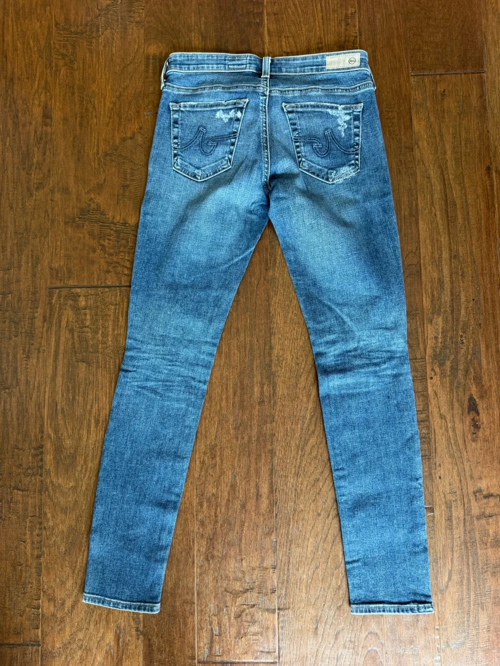 AG Adriano Goldschmied Legging Ankle Women's Distressed Blue Jeans